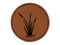Cattails in Water Round Iron-On Engraved Faux Leather Patch Applique - 2.5"
